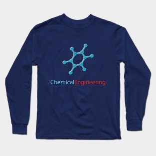 Chemical engineering text with molecule picture Long Sleeve T-Shirt